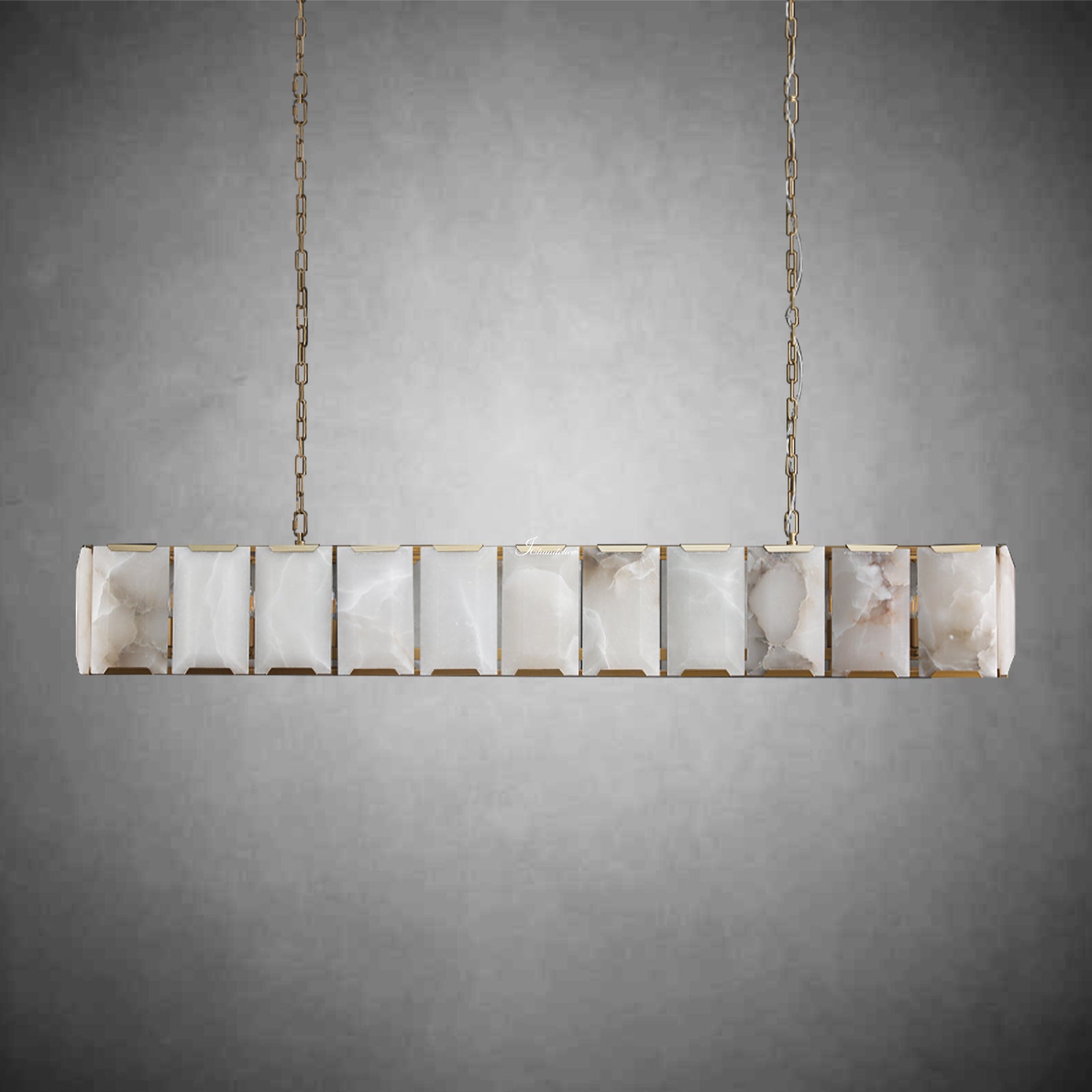 Harlew Calcite Rectangular Chandelier 74"
