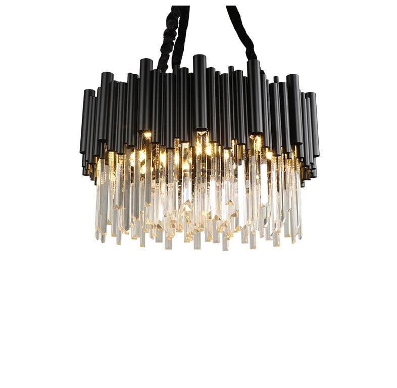 Fusion Modern Classic Black Round Crystal Chandelier 24"/ 32"