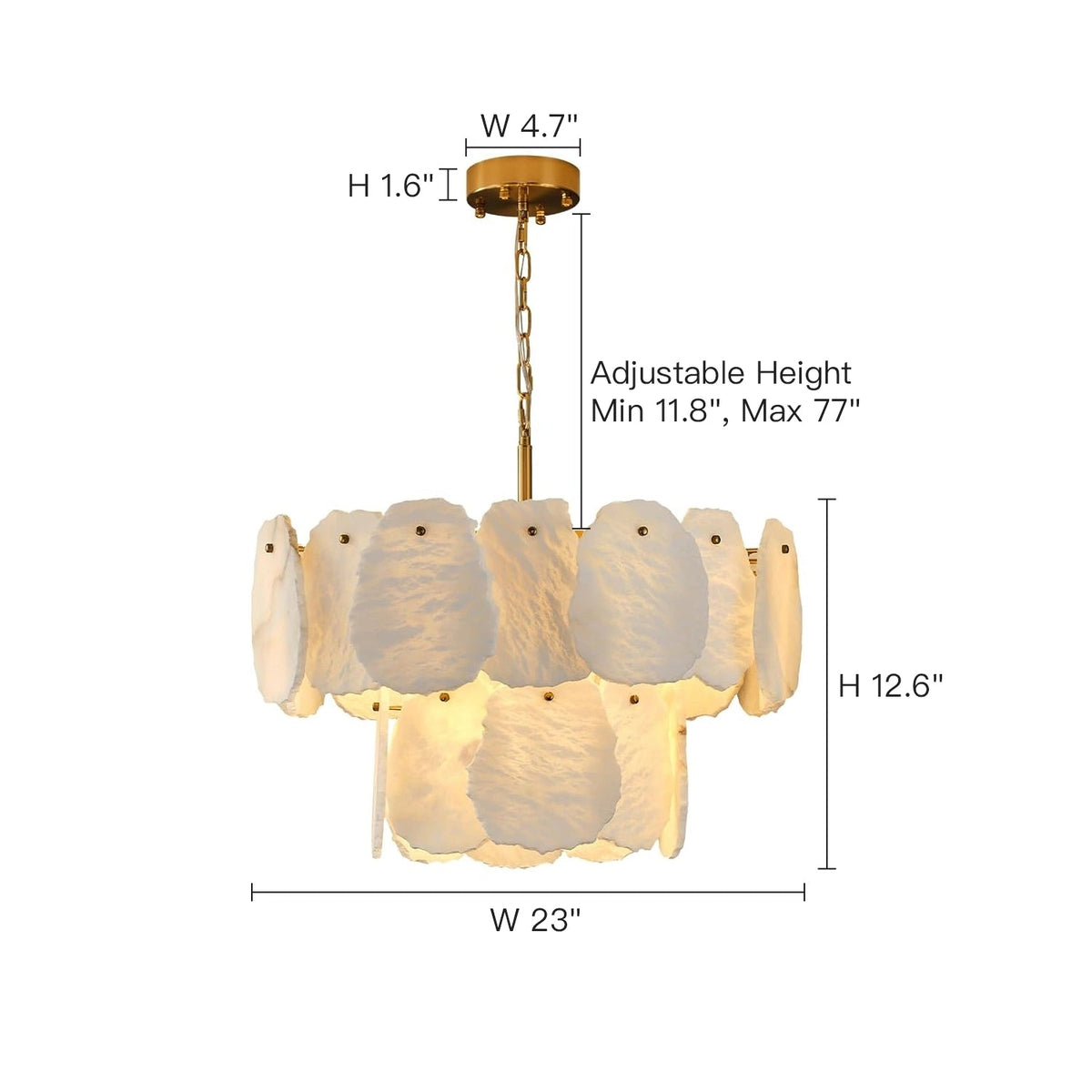 Your Brand Tiered Round Alabaster Chandelier