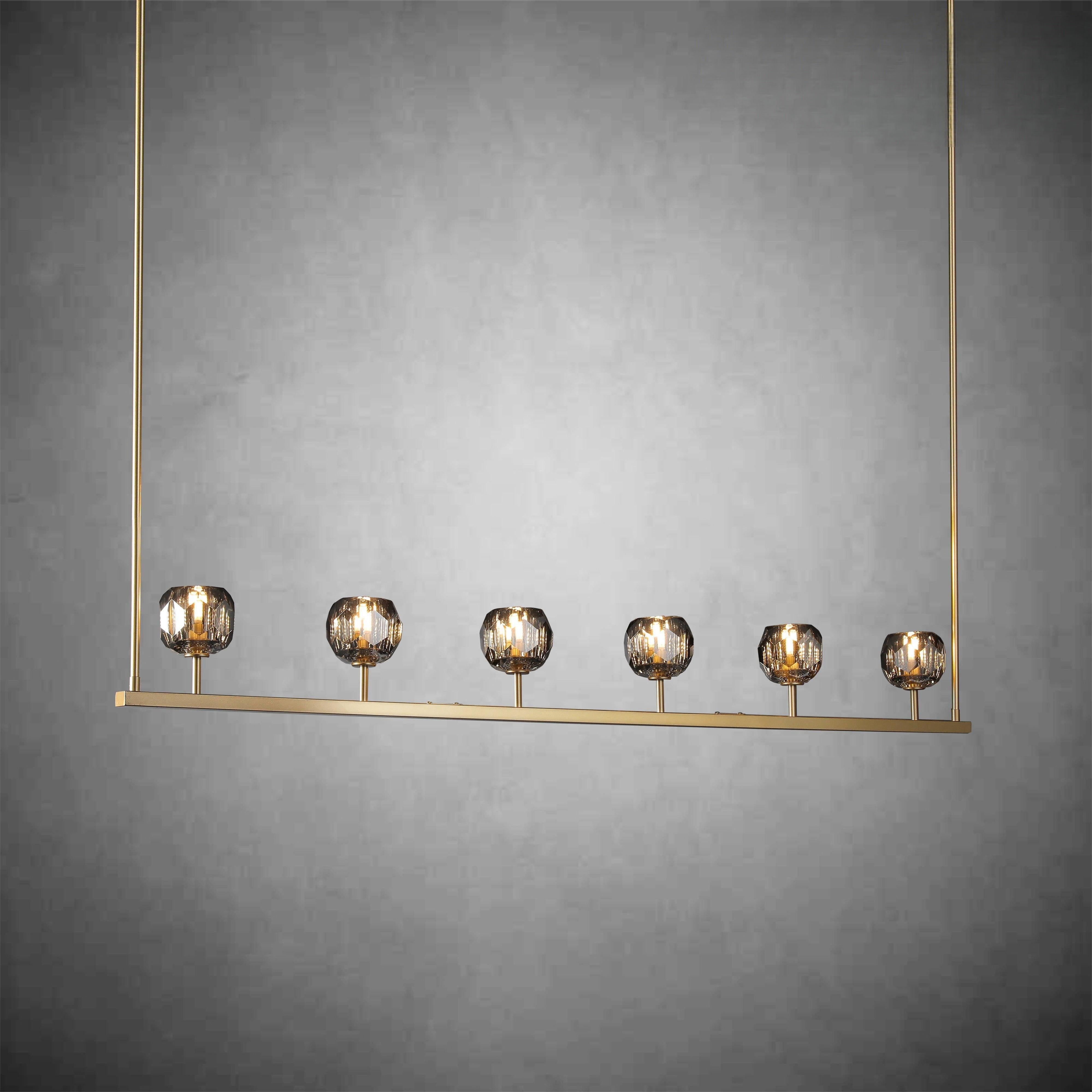 Bille De Crystal Ball Linear Chandelier 48” 60"