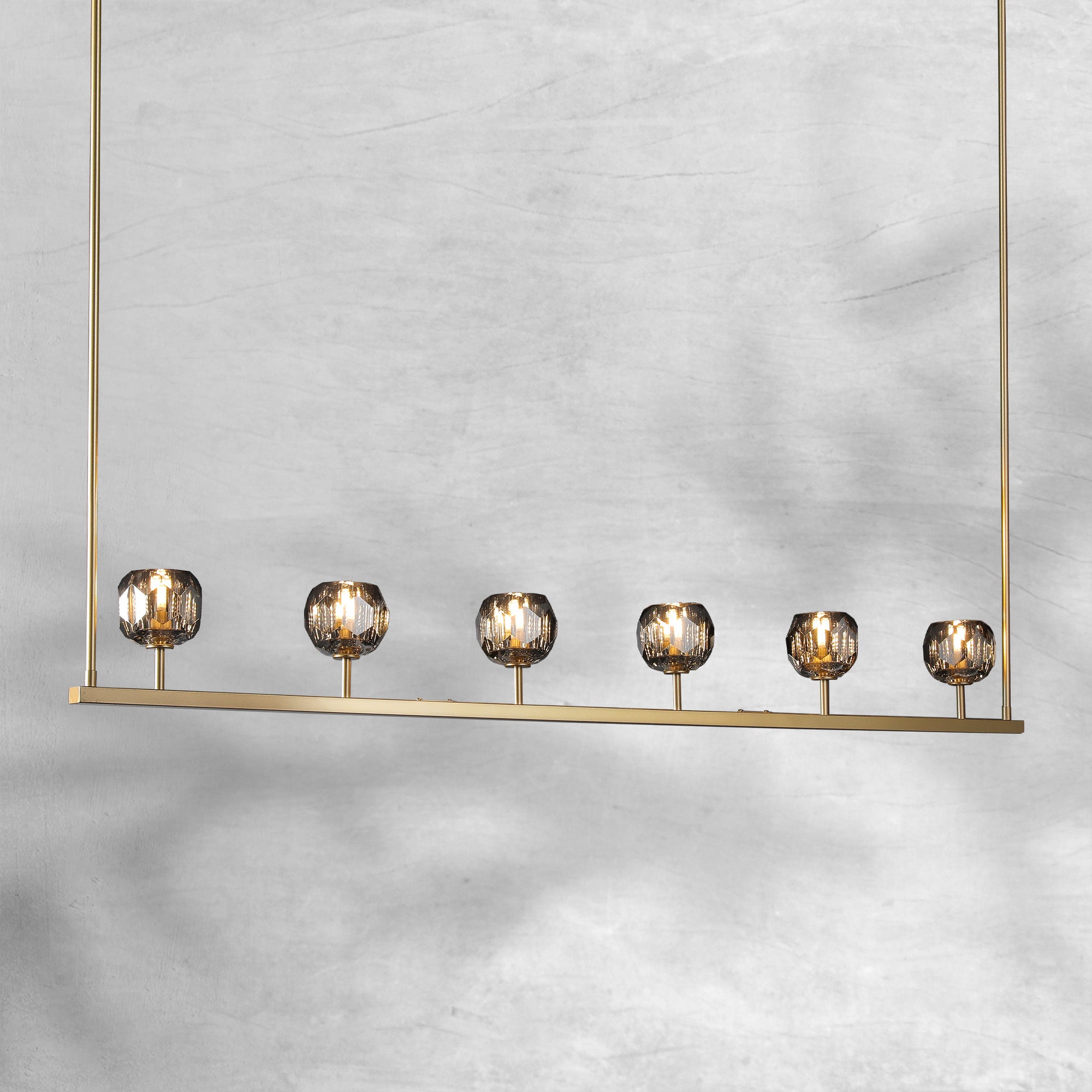 Bille De Crystal Ball Linear Chandelier 48” 60"