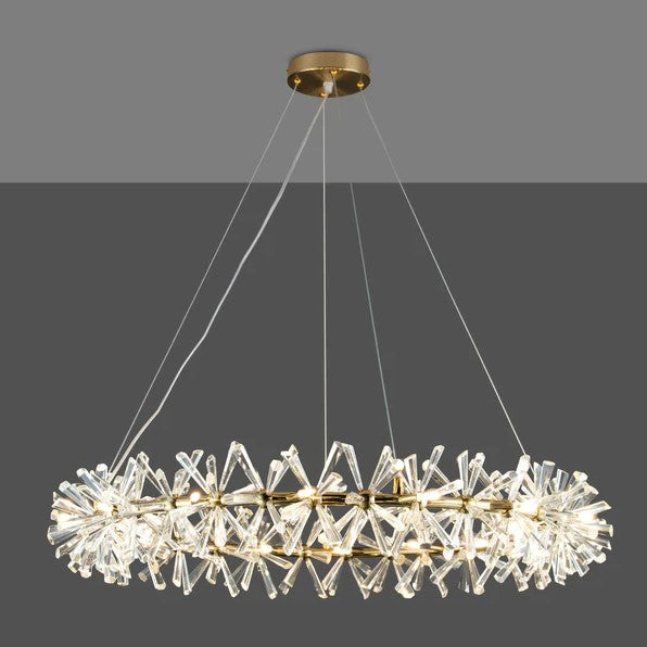 JC Rock 2 Wheel Frozen Ice Crystal Chandelier Light