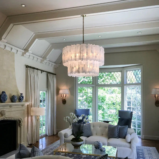 Selenine Round Multi-Tier Chandelier Nikel