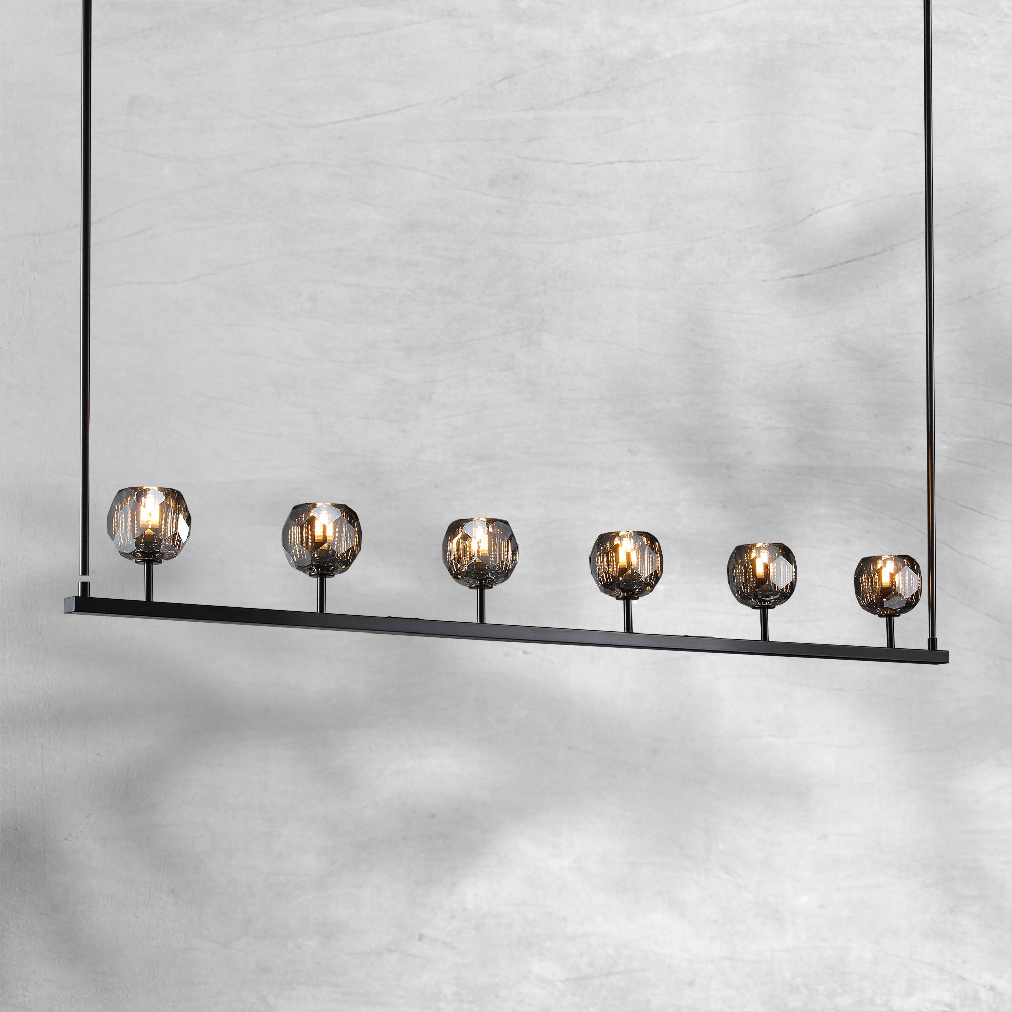 Bille De Crystal Ball Linear Chandelier 48” 60"