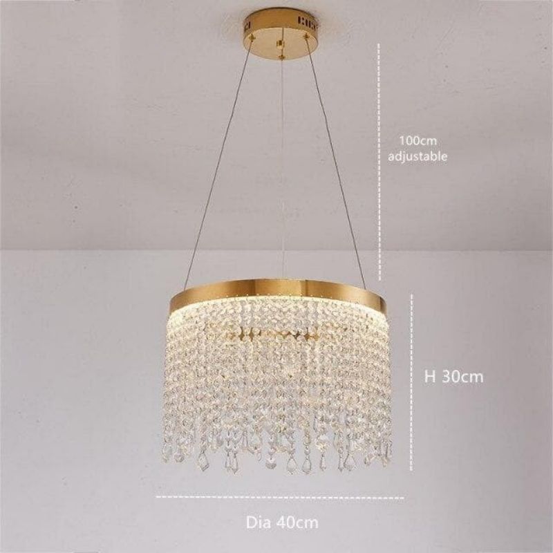 JC Modern Crystal Tassel Ring Chandelier