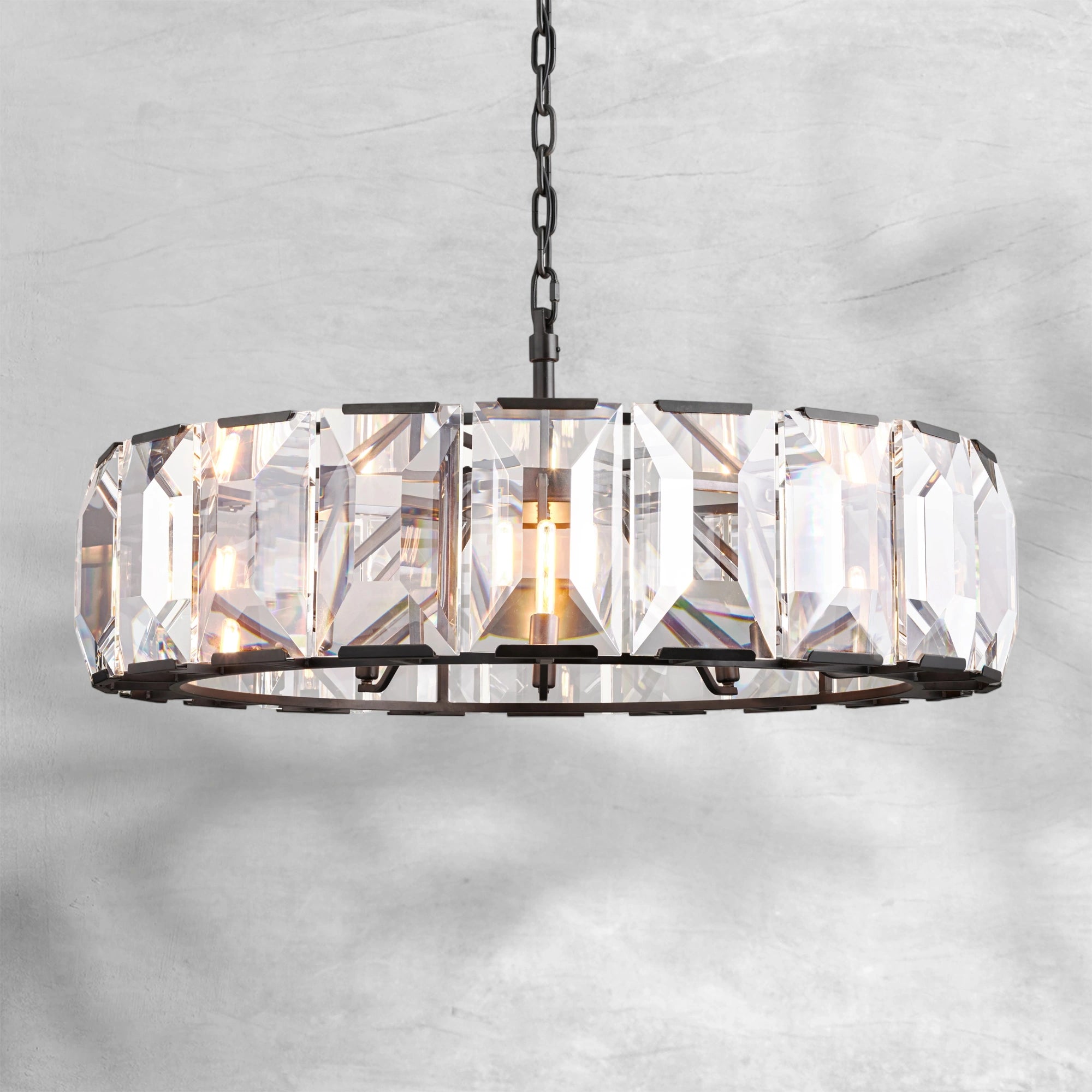 Harlew Crystal Round Chandelier 43"