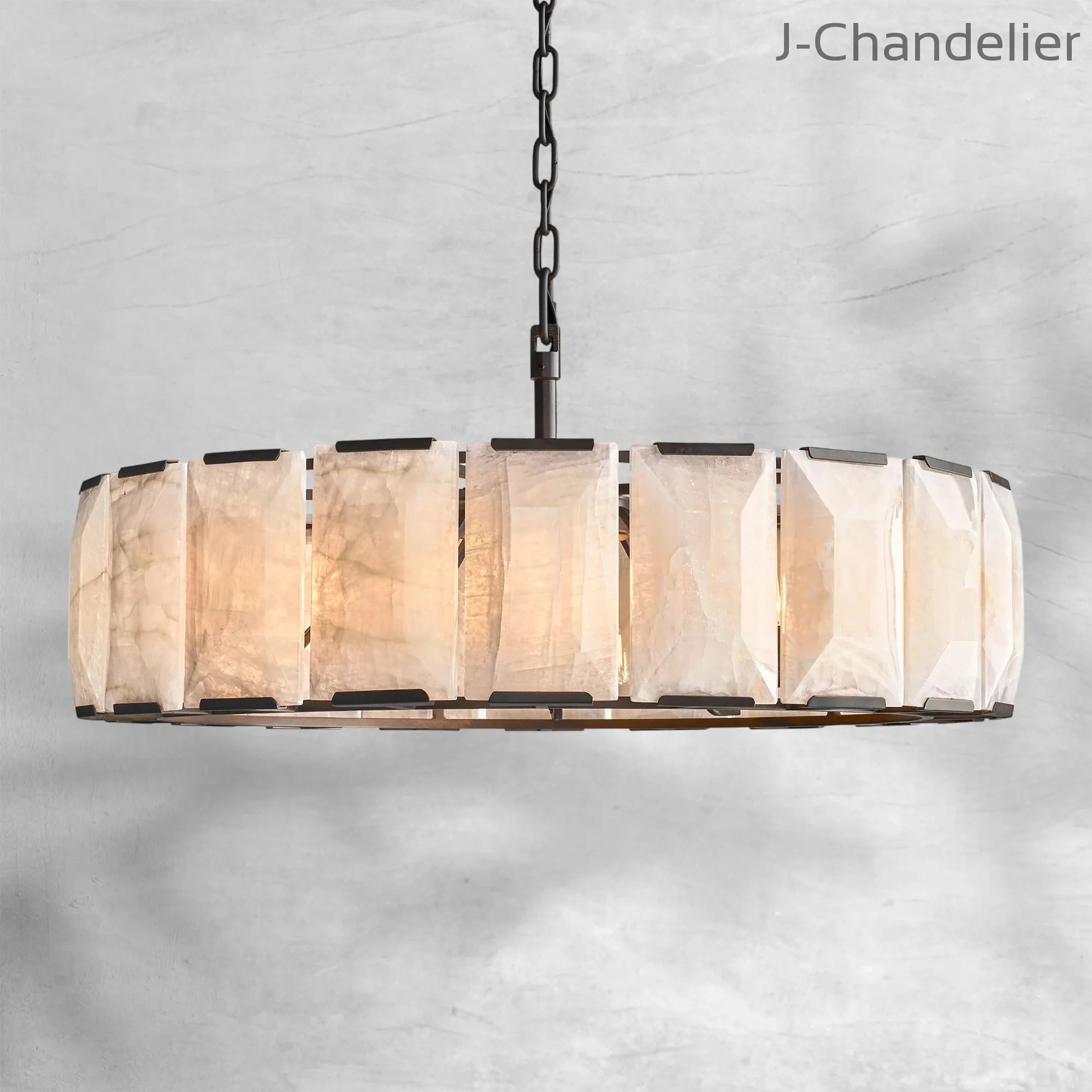 Harlew Calcite Round Chandelier 43"