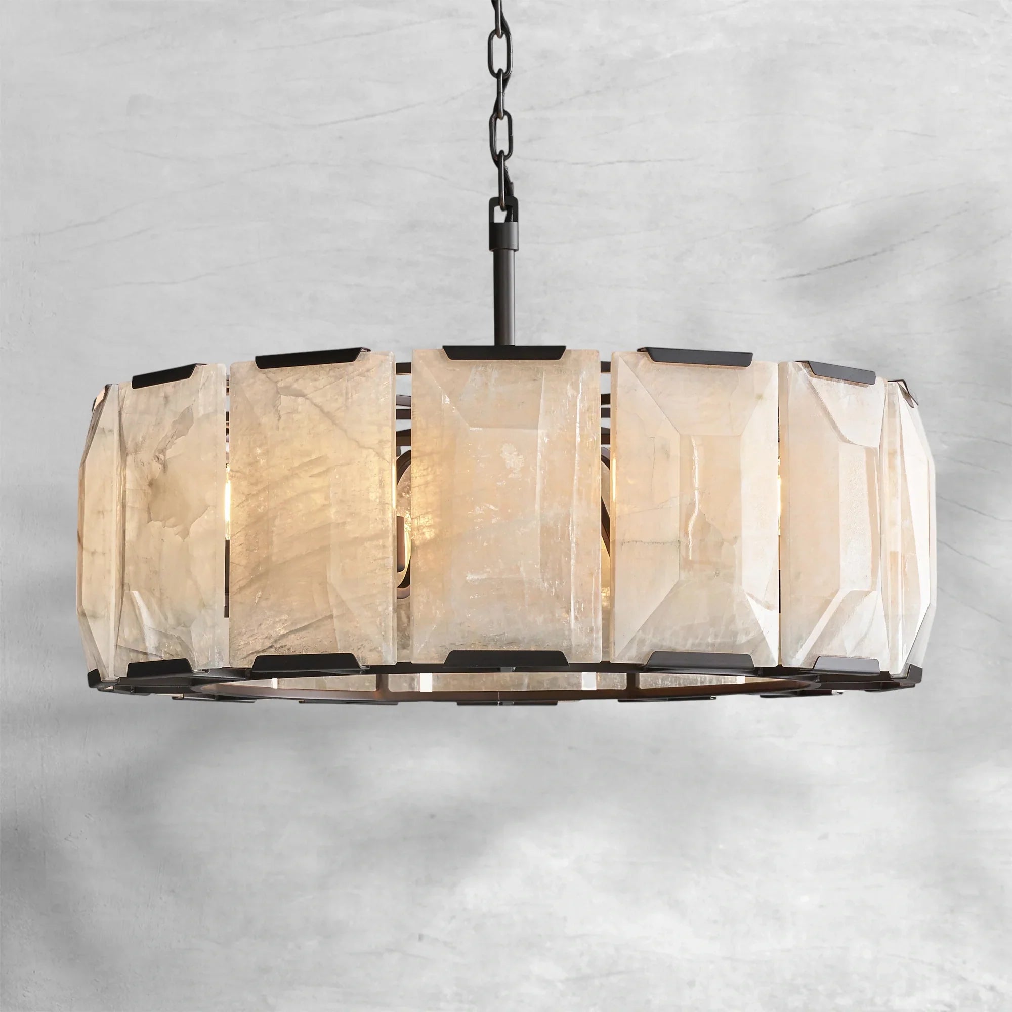 Harlew Calcite Round Chandelier 31"