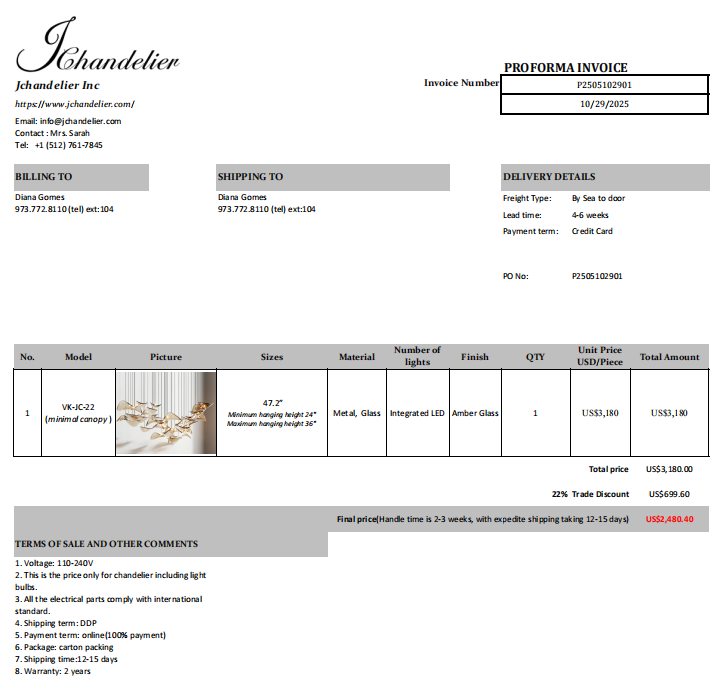 Quotation for Diana Gomes