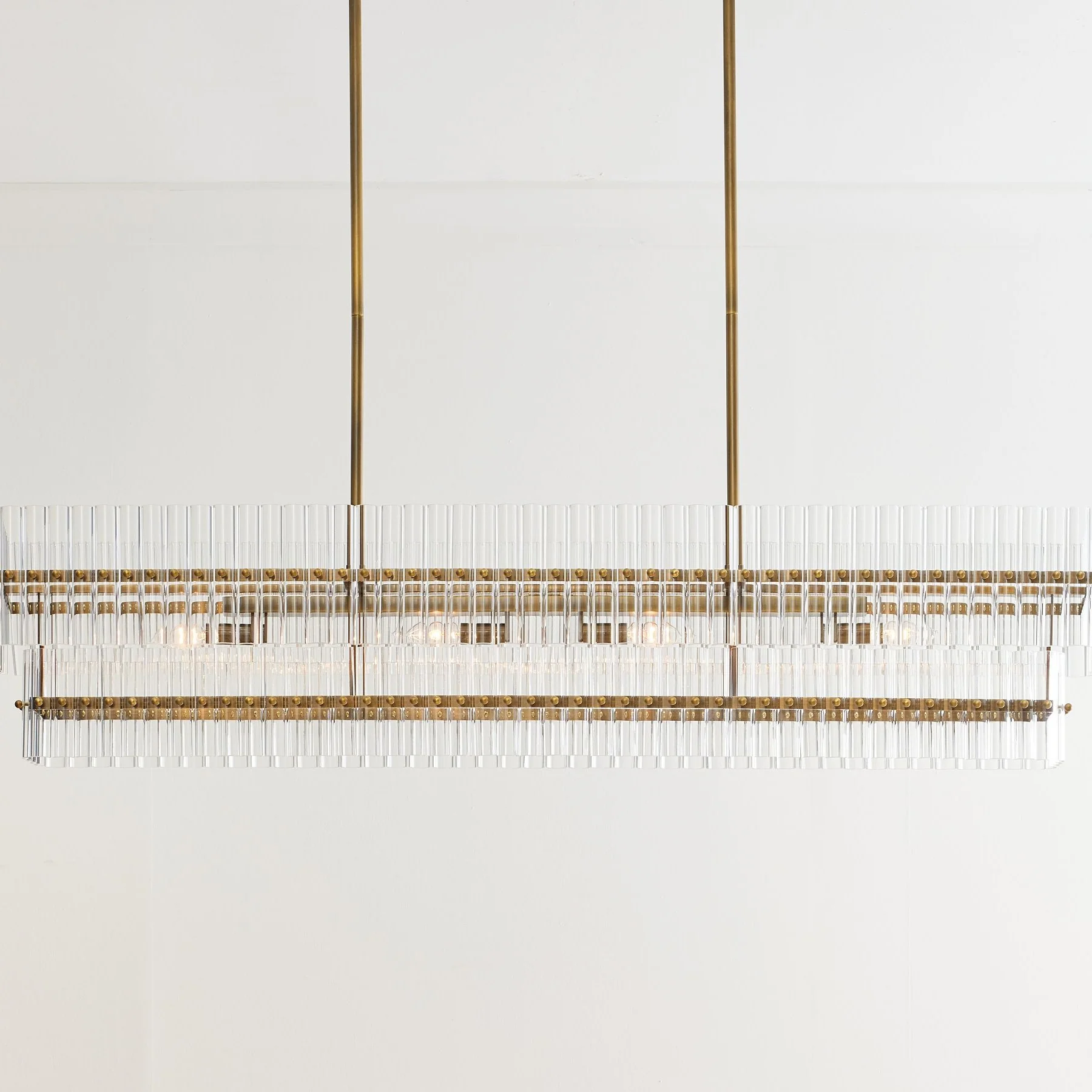 Molly Modern Glass Rectangular Chandelier