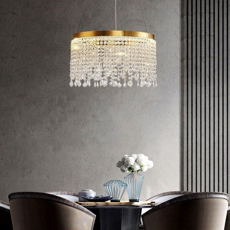 JC Modern Crystal Tassel Ring Chandelier