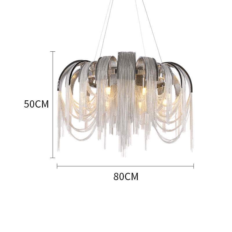 JC Liz Luxury Aluminum Chain Tassel Chandelier