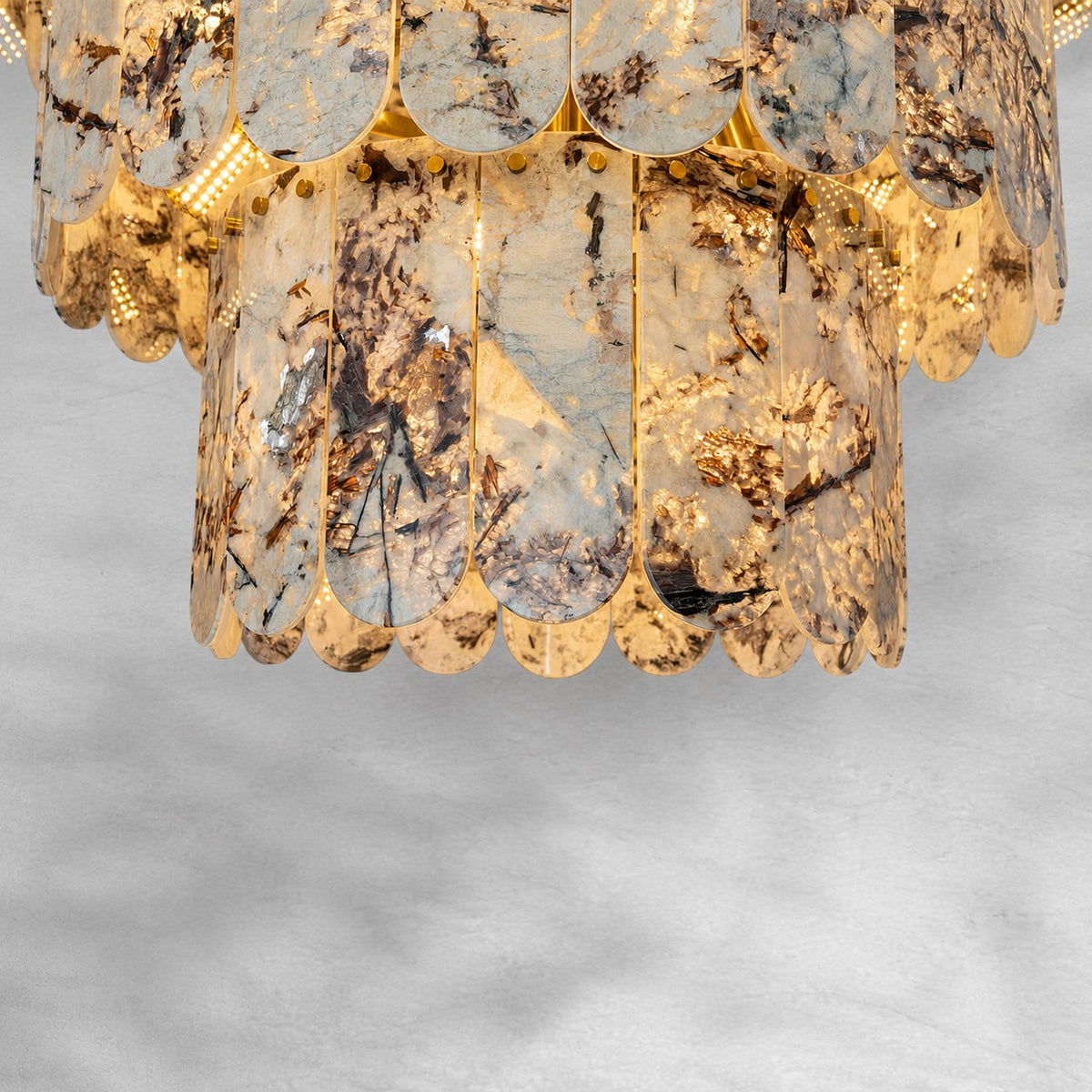 Grand Four-Tier Snowcrest White Luxury stone Chandelier