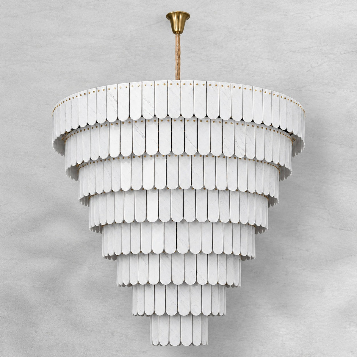 Grand Nine-Tier Yugoslav White Luxury stone Chandelier