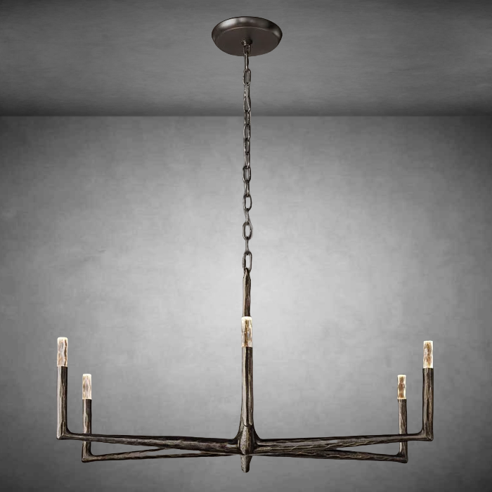 Thaddeas Forged Round Chandelier 36"48" 60" 72"