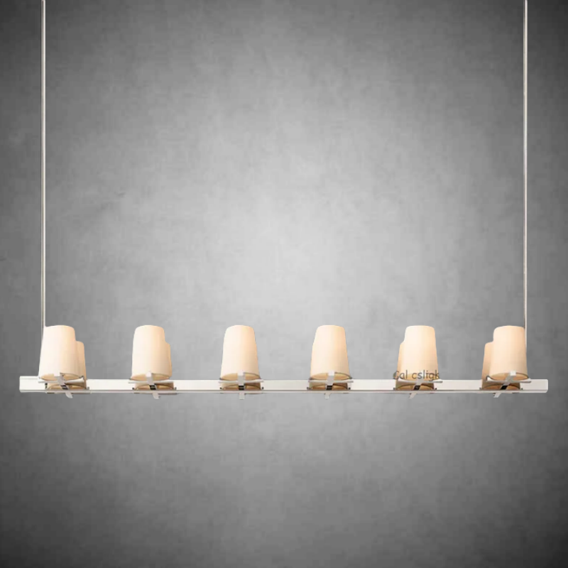 Paricia Fabric Shade Linear Chandelier 49" 60"