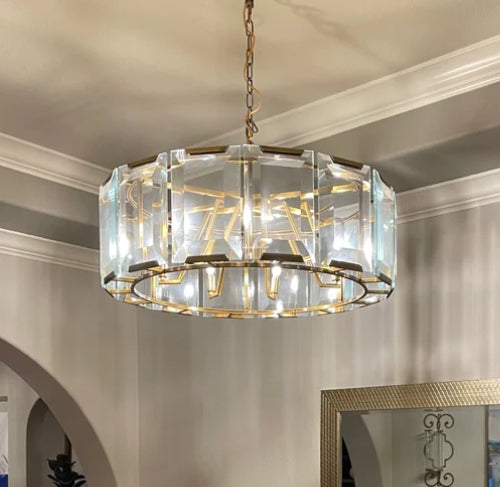 Harlew Crystal Round Chandelier 19"