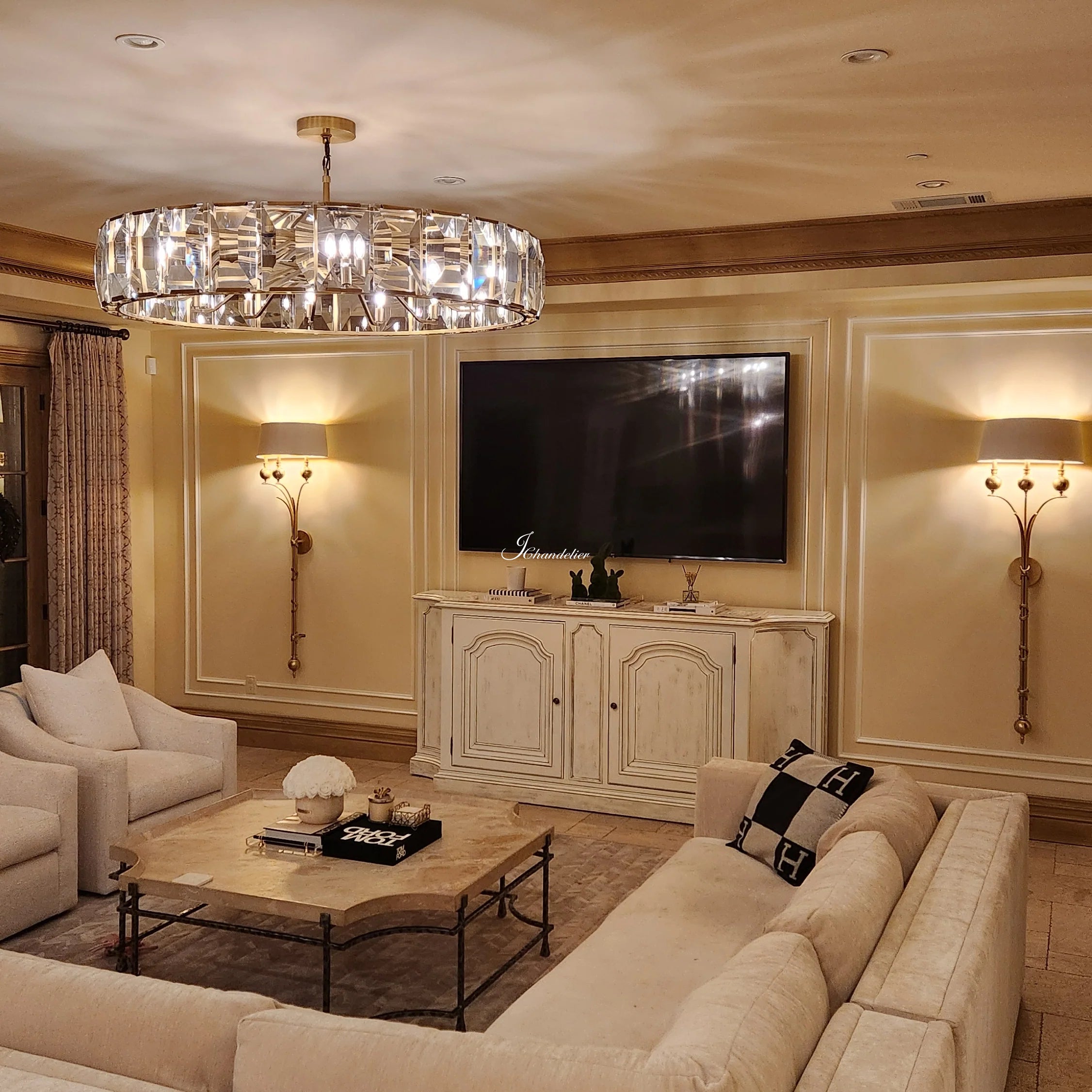Harlew Crystal Round Chandelier 60"