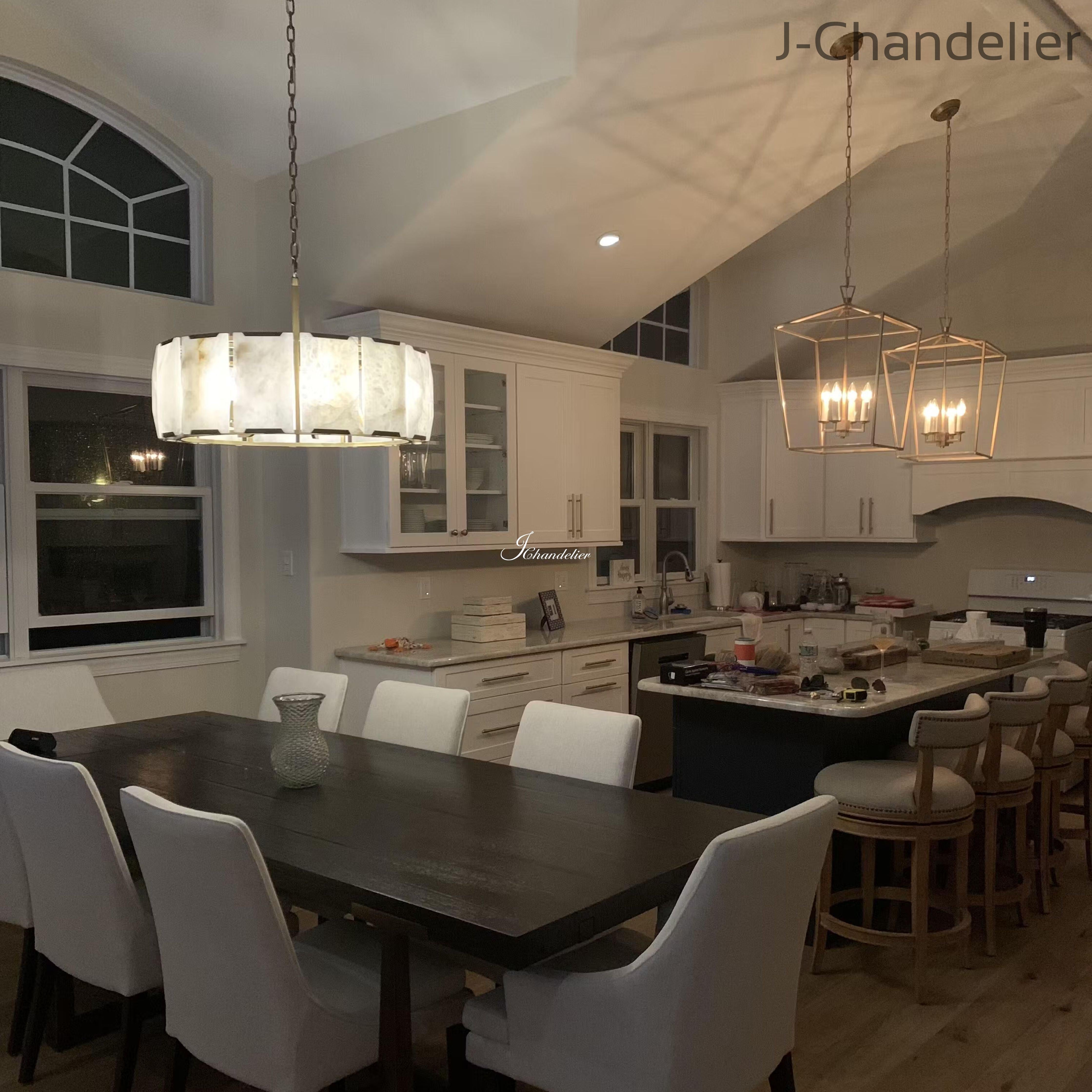 Harlew Calcite Round Chandelier 19"