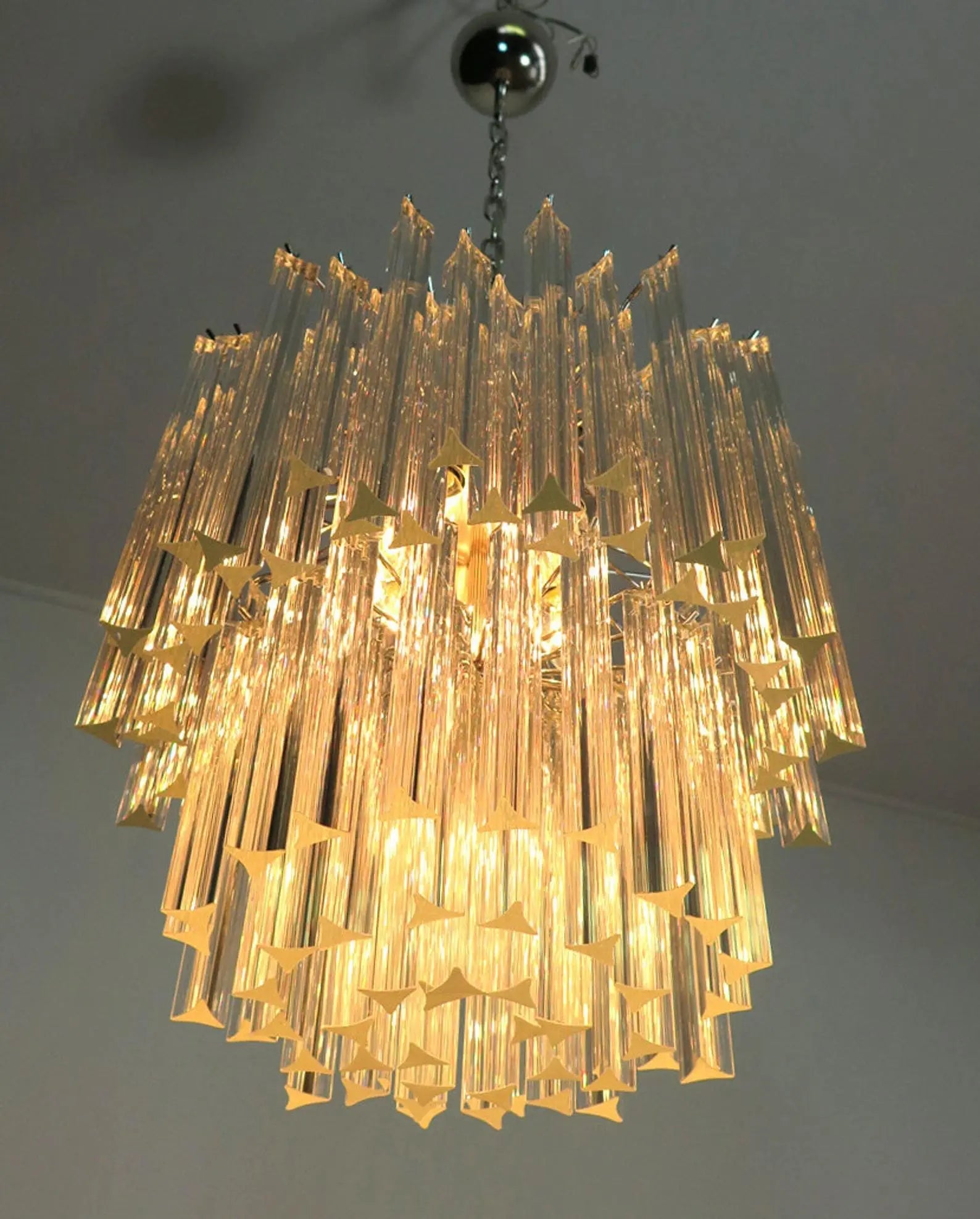 Murano Chandelier – Arianna -107 prisms – Transparent