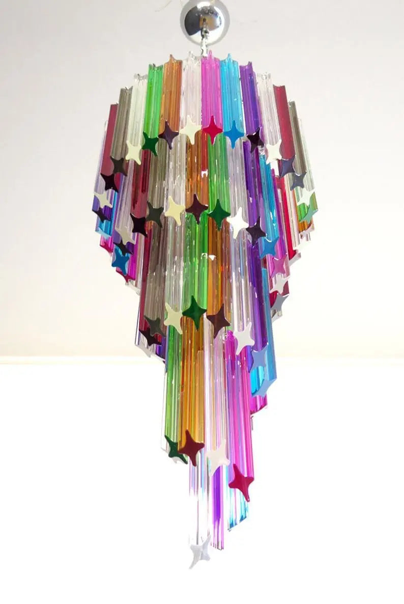 Murano chandelier – Spiral – 86 prisms – Multi