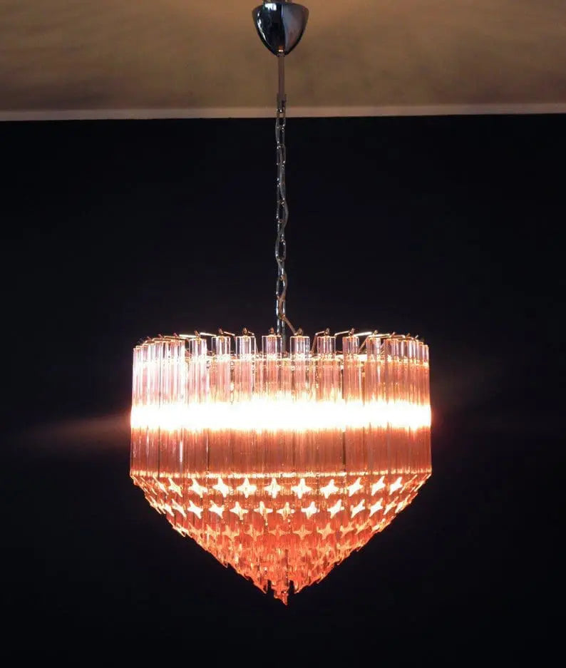 Murano Chandelier – 163 prisms – Pink