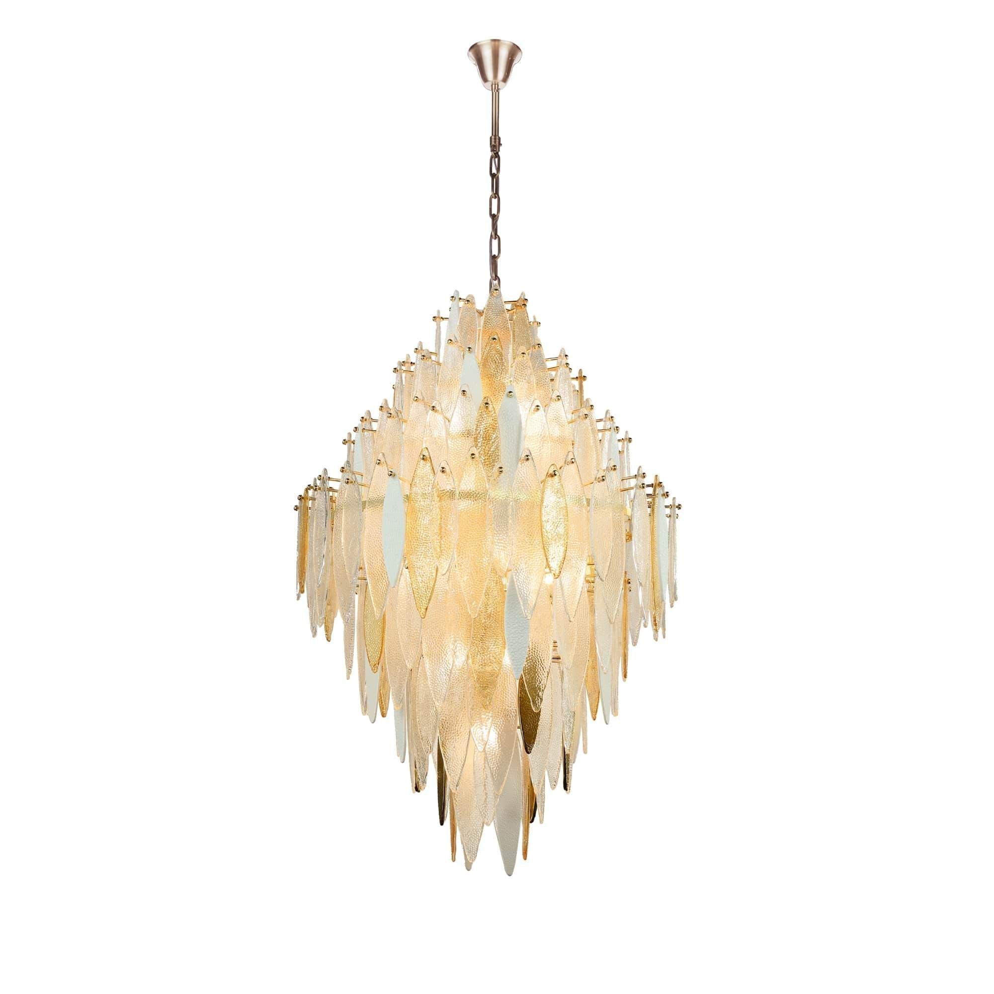JC Alba Empire Tiered Oval Glass Chandelier