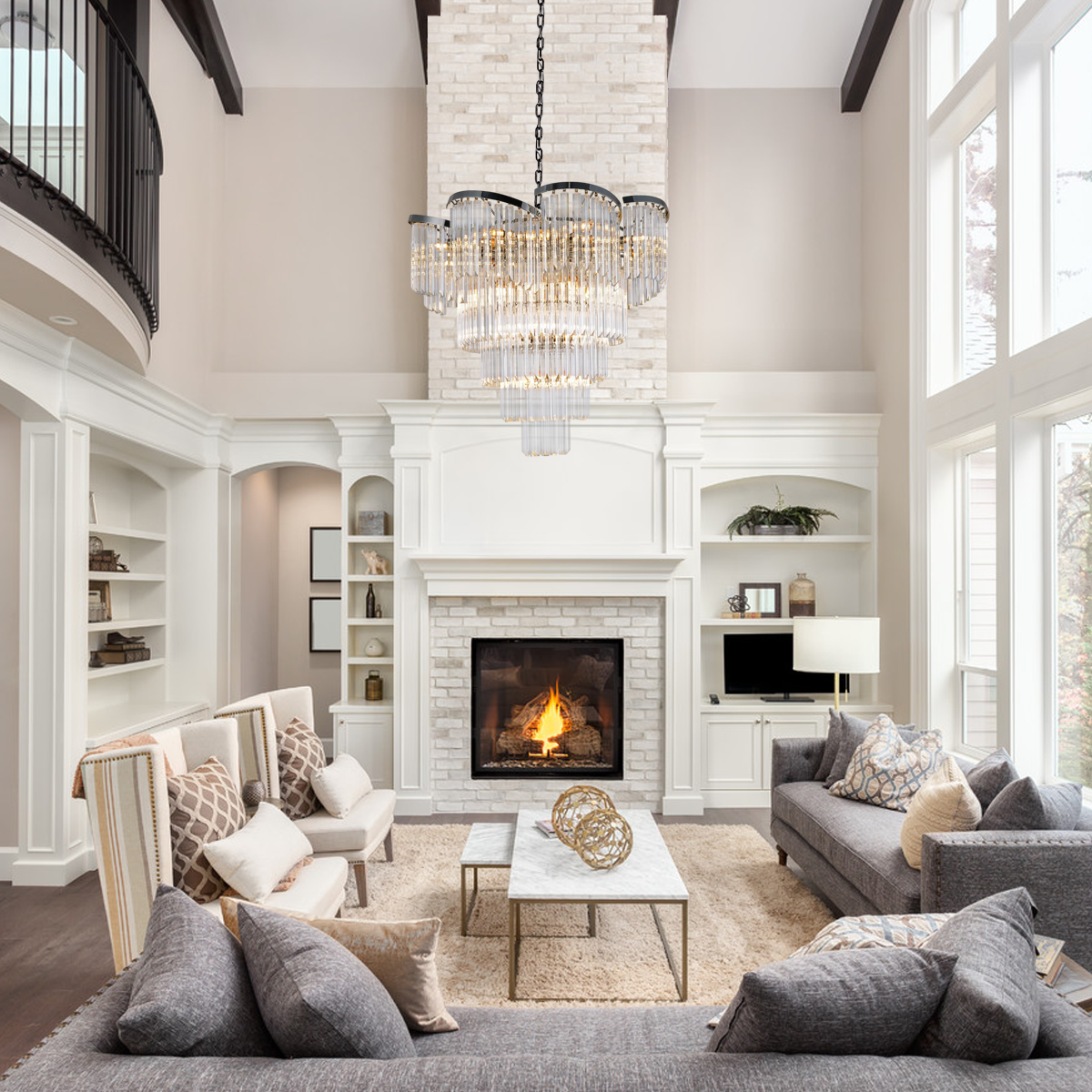 Twin Palms Crystal Chandelier
