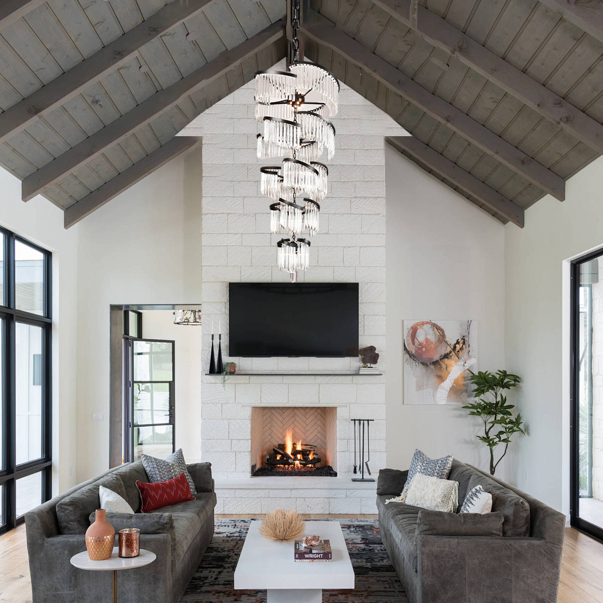 Twin Palms Crystal Chandelier