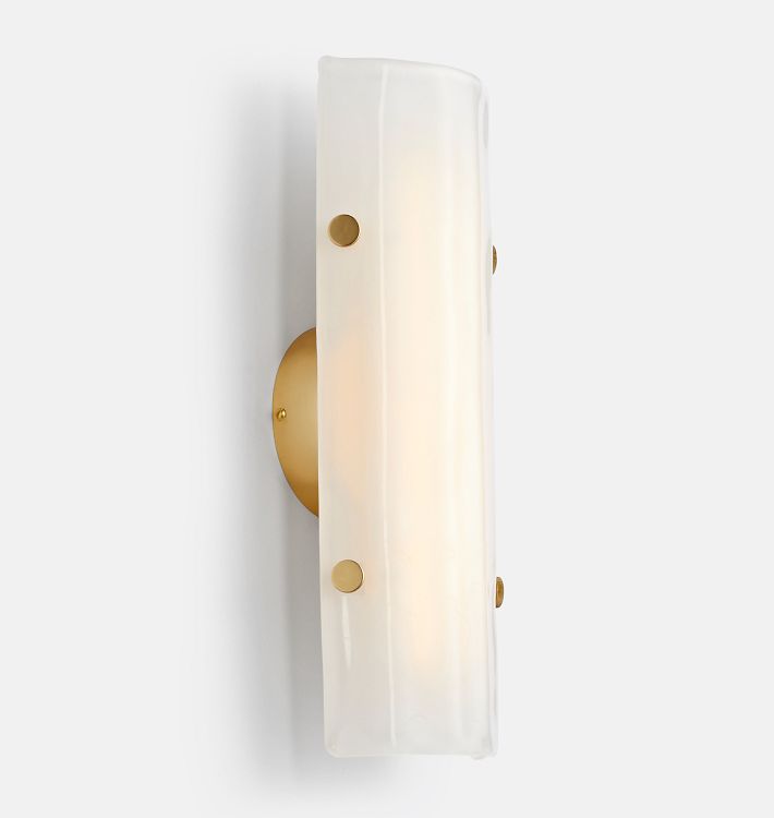 Womter 16" LED Clear Fluted Glass Wall Sconce