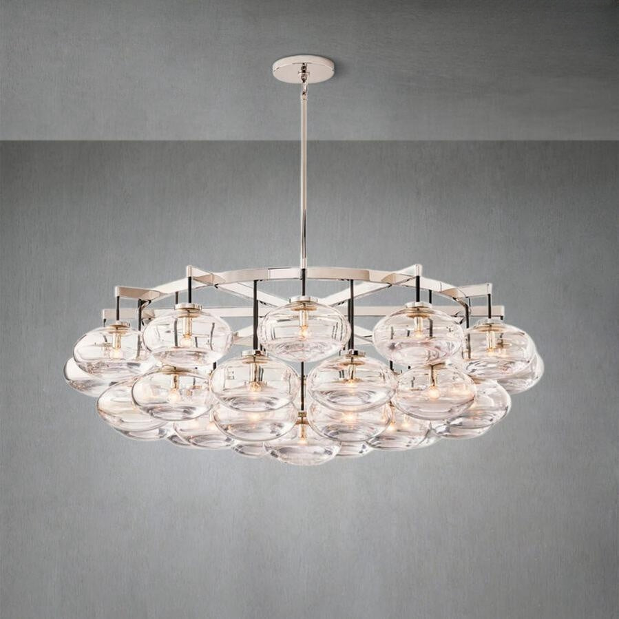 Cabrlet Clear Glass Round Chandelier 60"