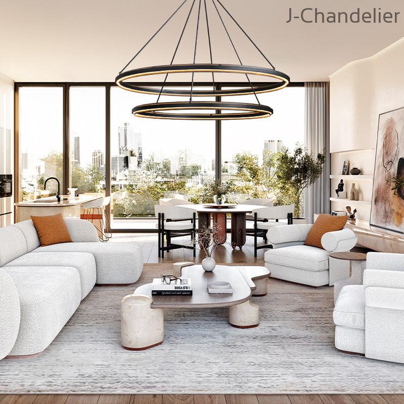 Peral Two-Tier Round Chandelier 60"