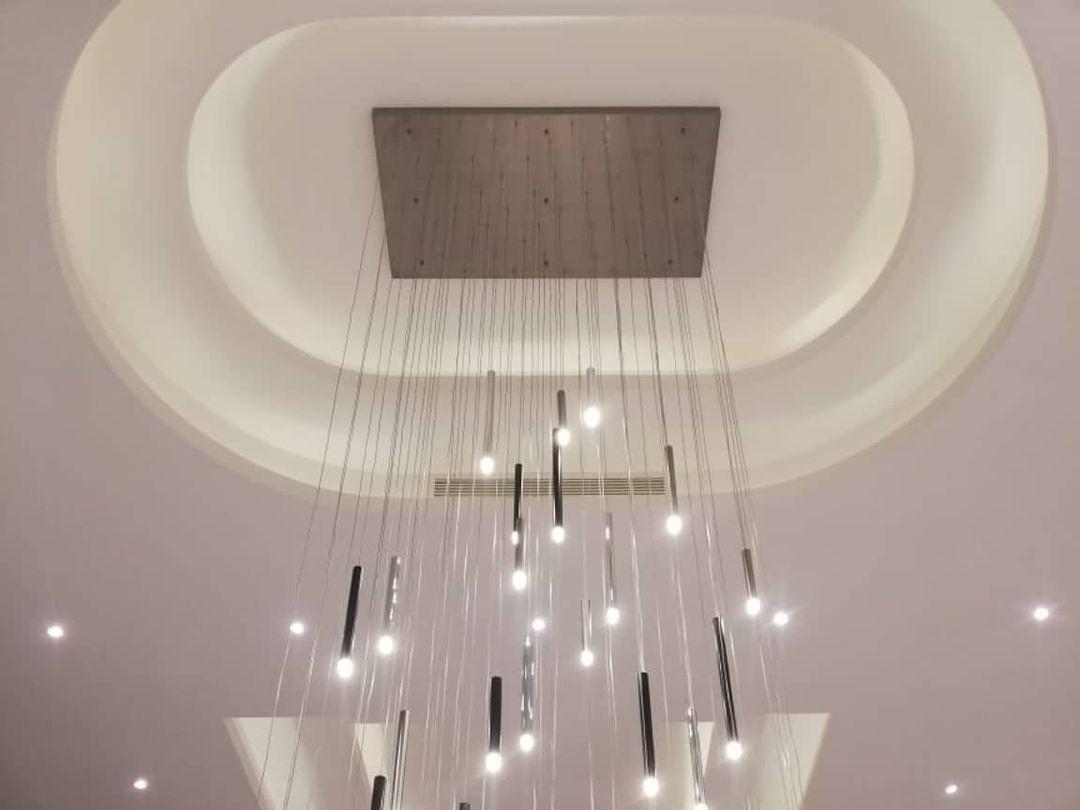 Brillia Round Two-Tone Tubular Pendant Light Chandelier - Merlin Lamps