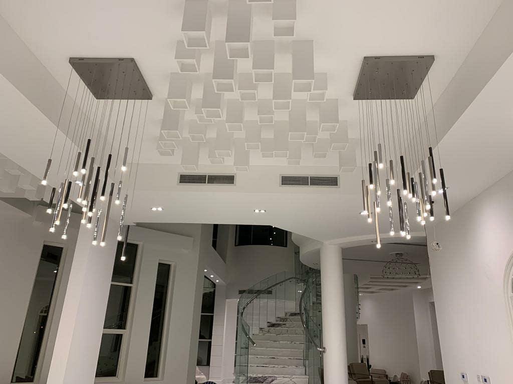 Bellini Round Two-Tone Tubular Pendant Light Chandelier