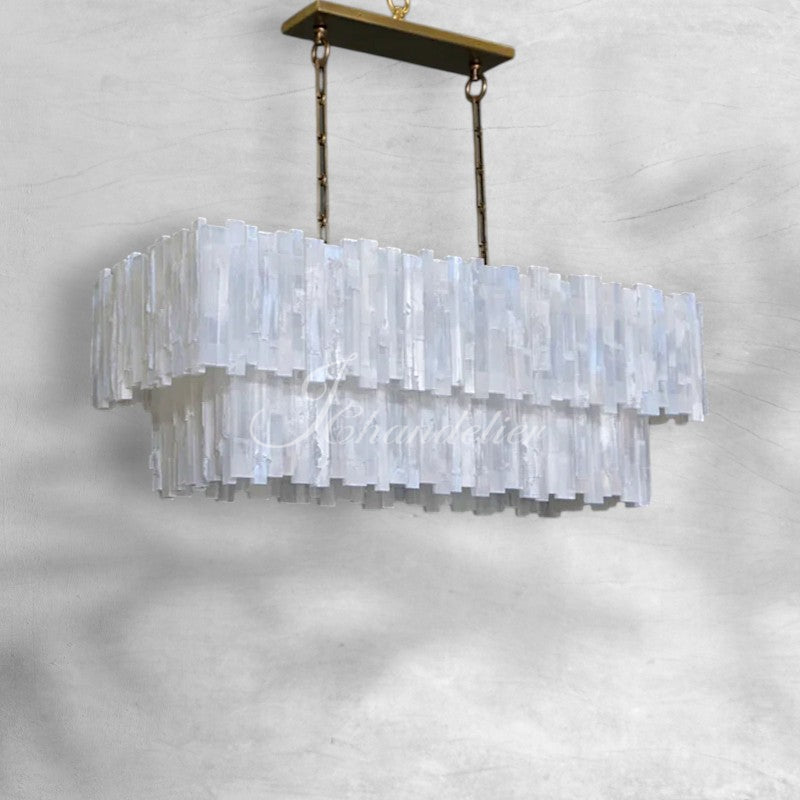 Selenine Rectangular Multi-Tier Chandelier