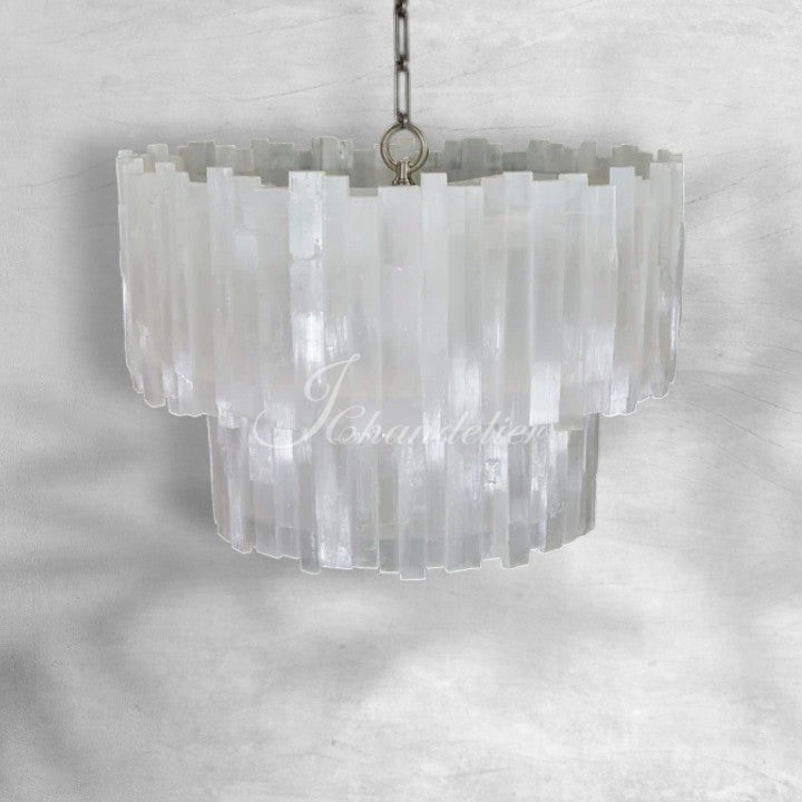 Selenine Round Multi-Tier Chandelier Nikel