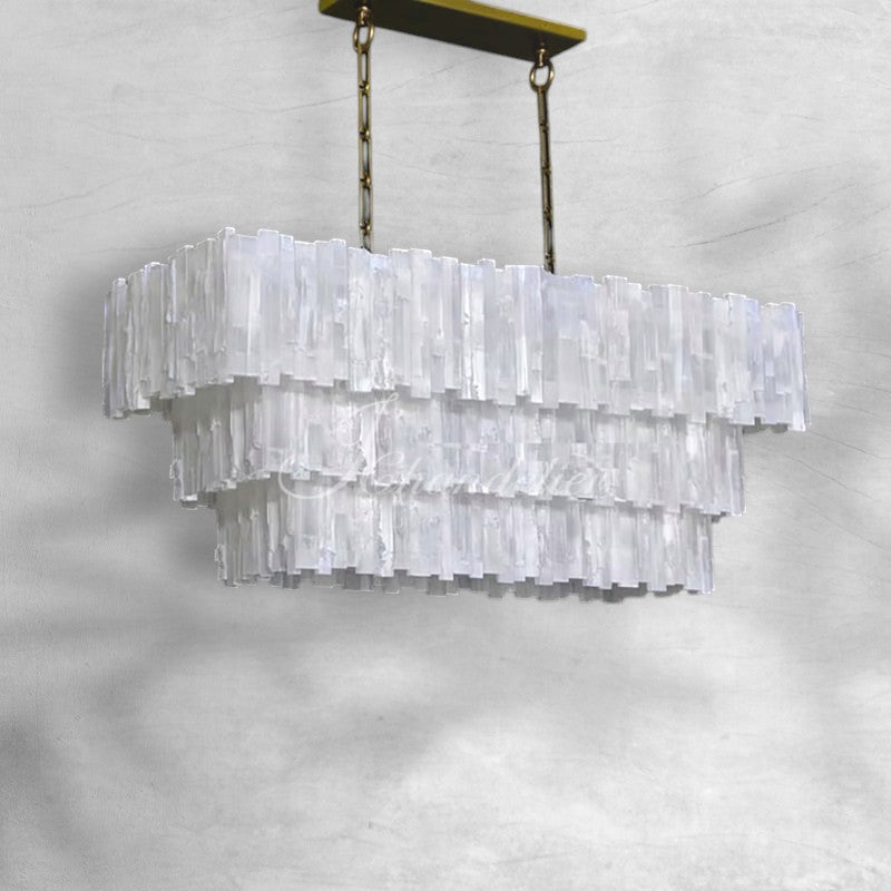 Selenine Rectangular Multi-Tier Chandelier
