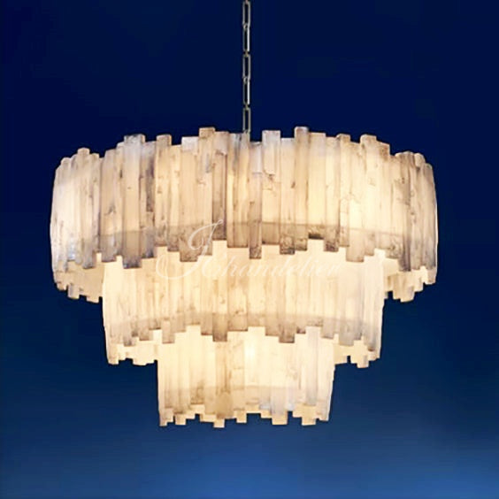 Selenine Round Multi-Tier Chandelier Nikel