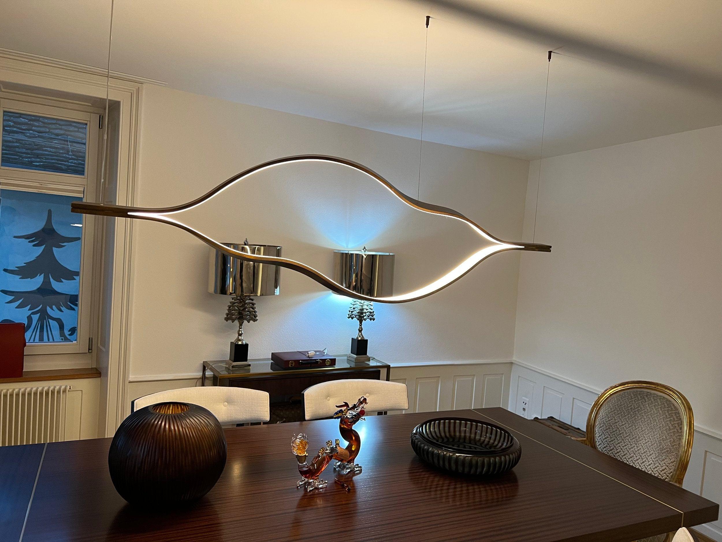 Modern Simple Aluminum Waving Chandelier