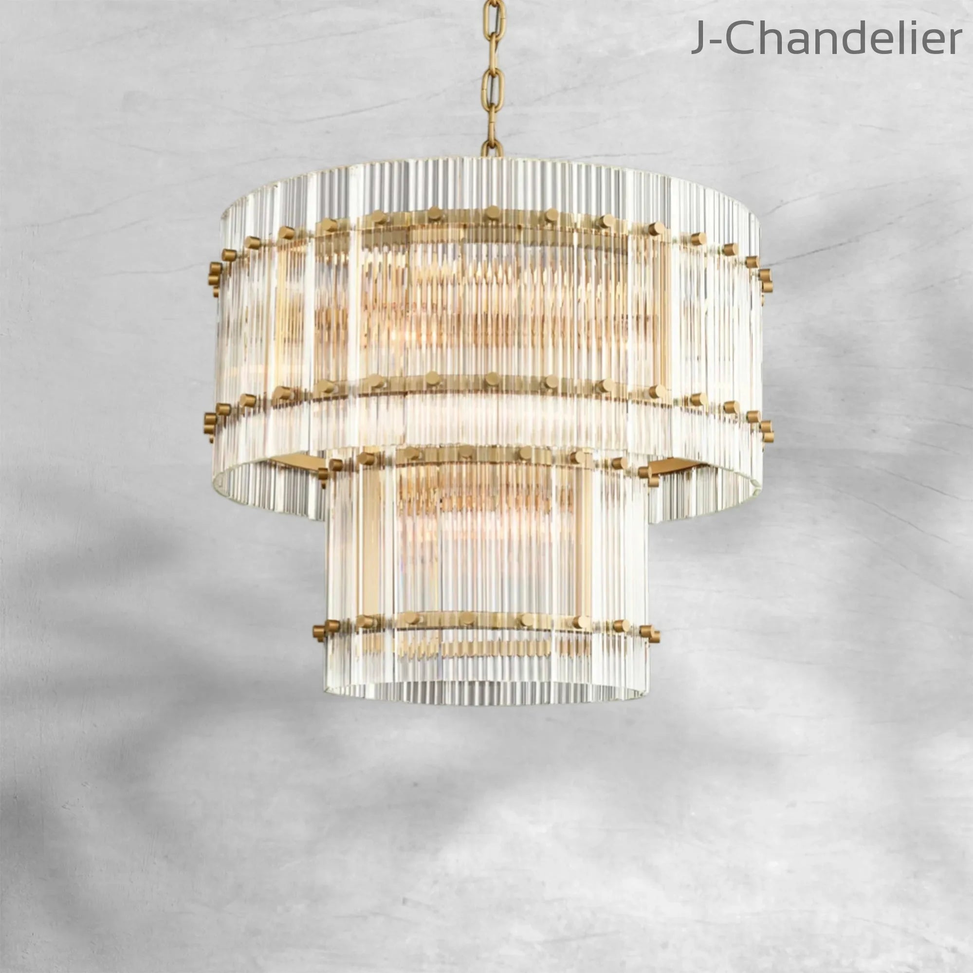 Sun Marcus 2-Tier Glass Round Chandelier 37"