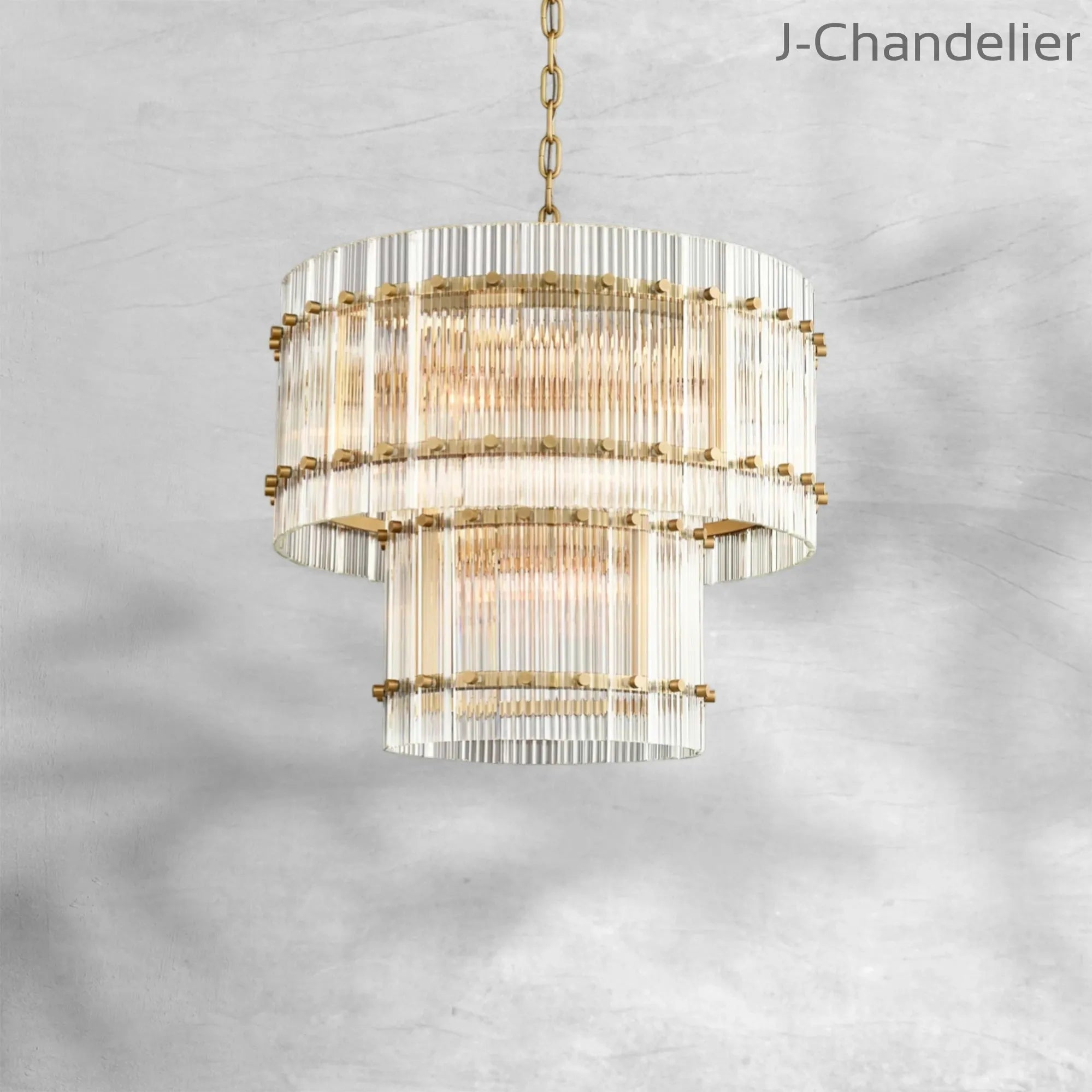 Sun Marcus 2-Tier Glass Round Chandelier 22"