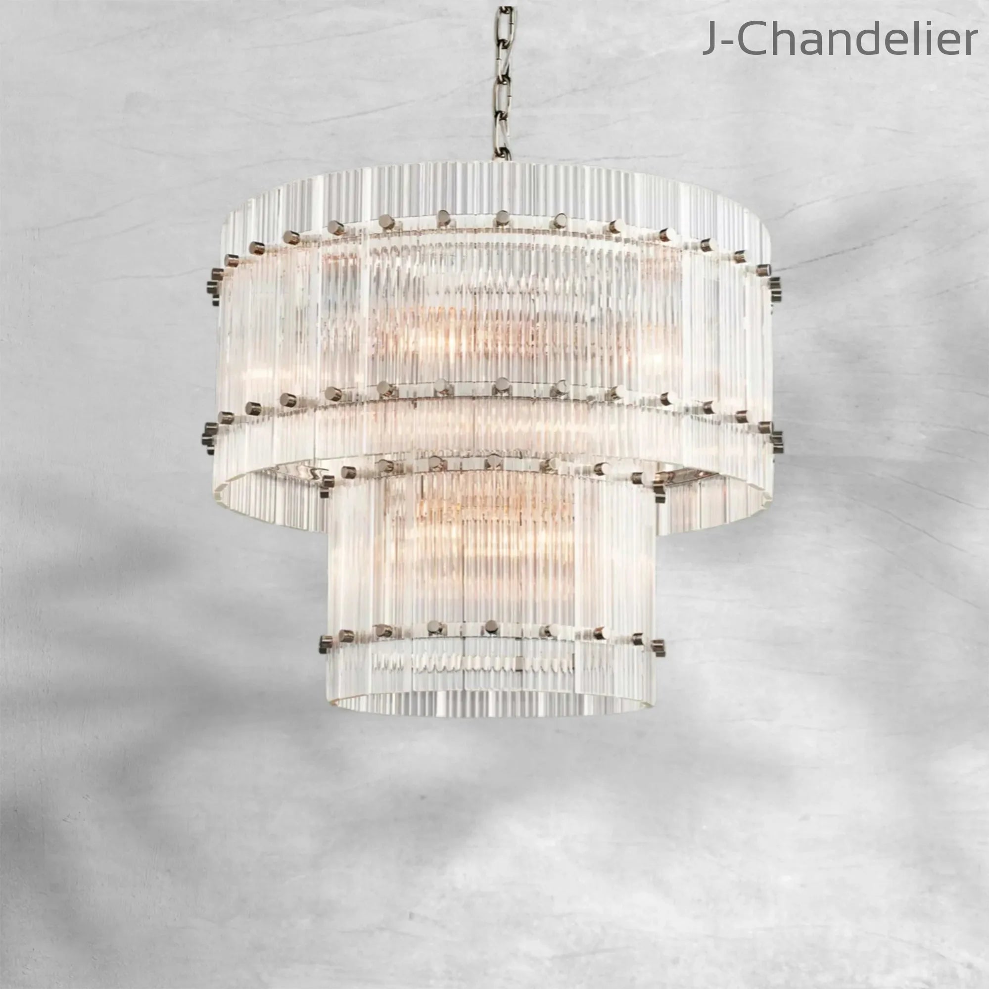 Sun Marcus 2-Tier Glass Round Chandelier 37"