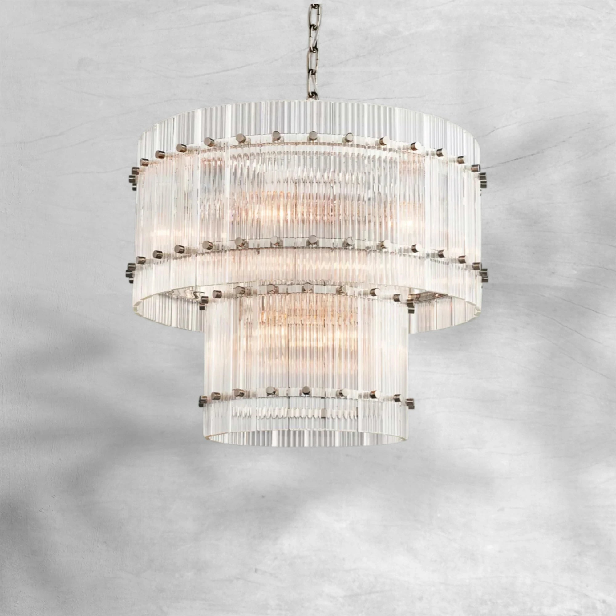 Sun Marcus 2-Tier Glass Round Chandelier 37"