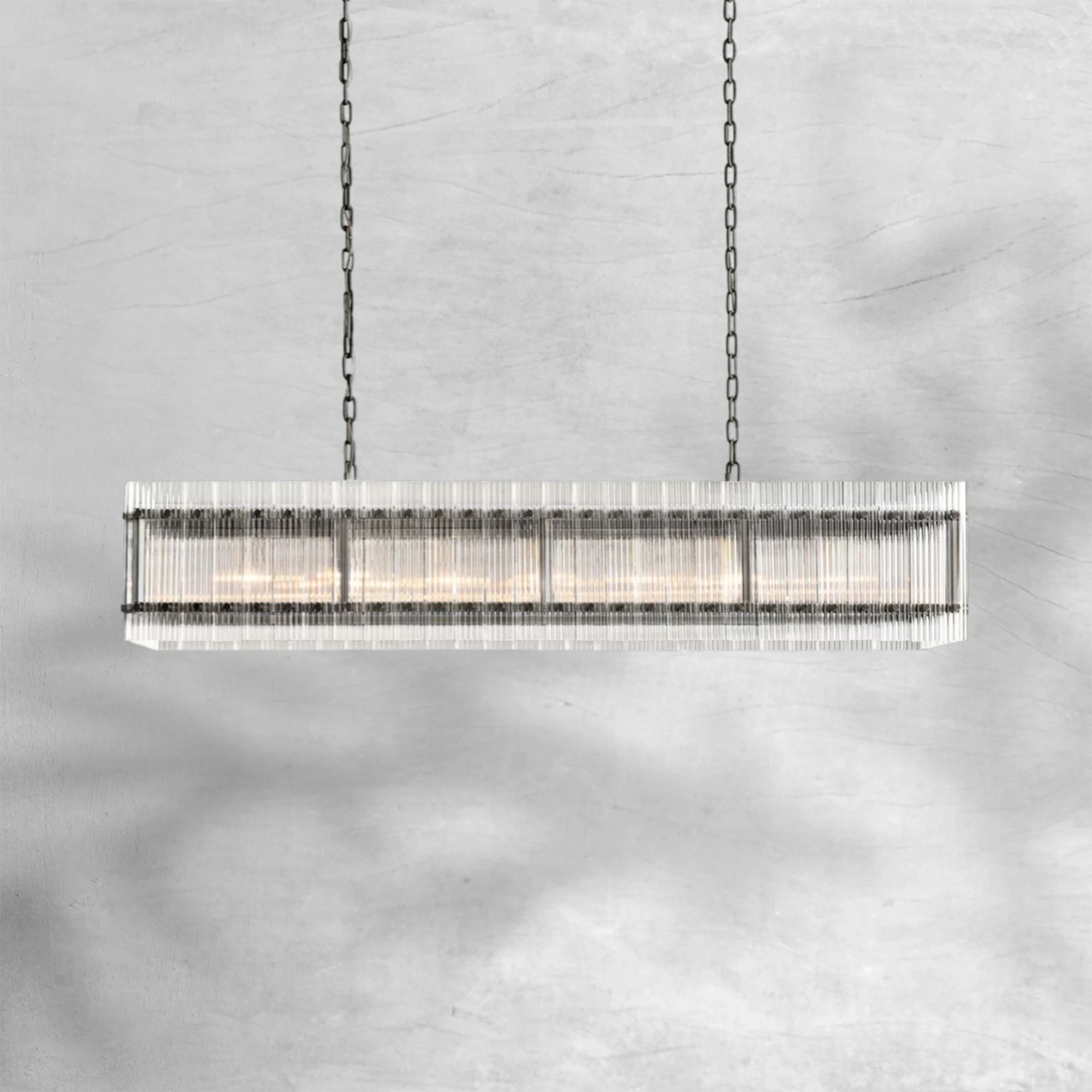 Sun Marcus Glass Rectangle Chandelier 54"