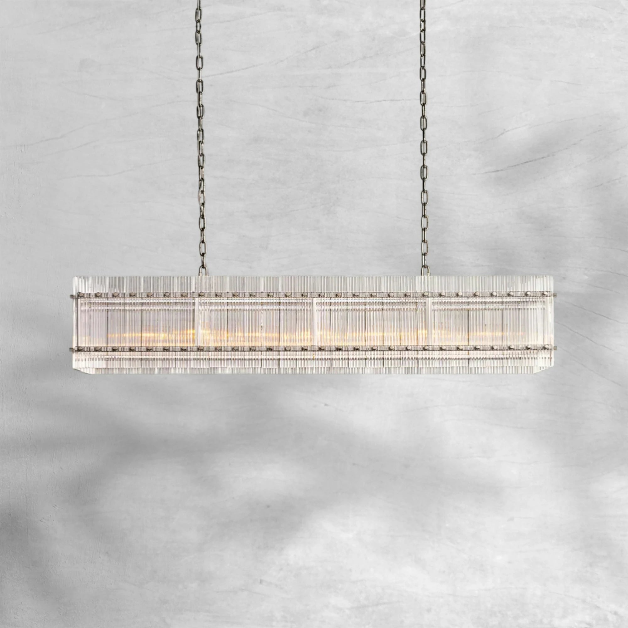 Sun Marcus Glass Rectangle Chandelier 54"