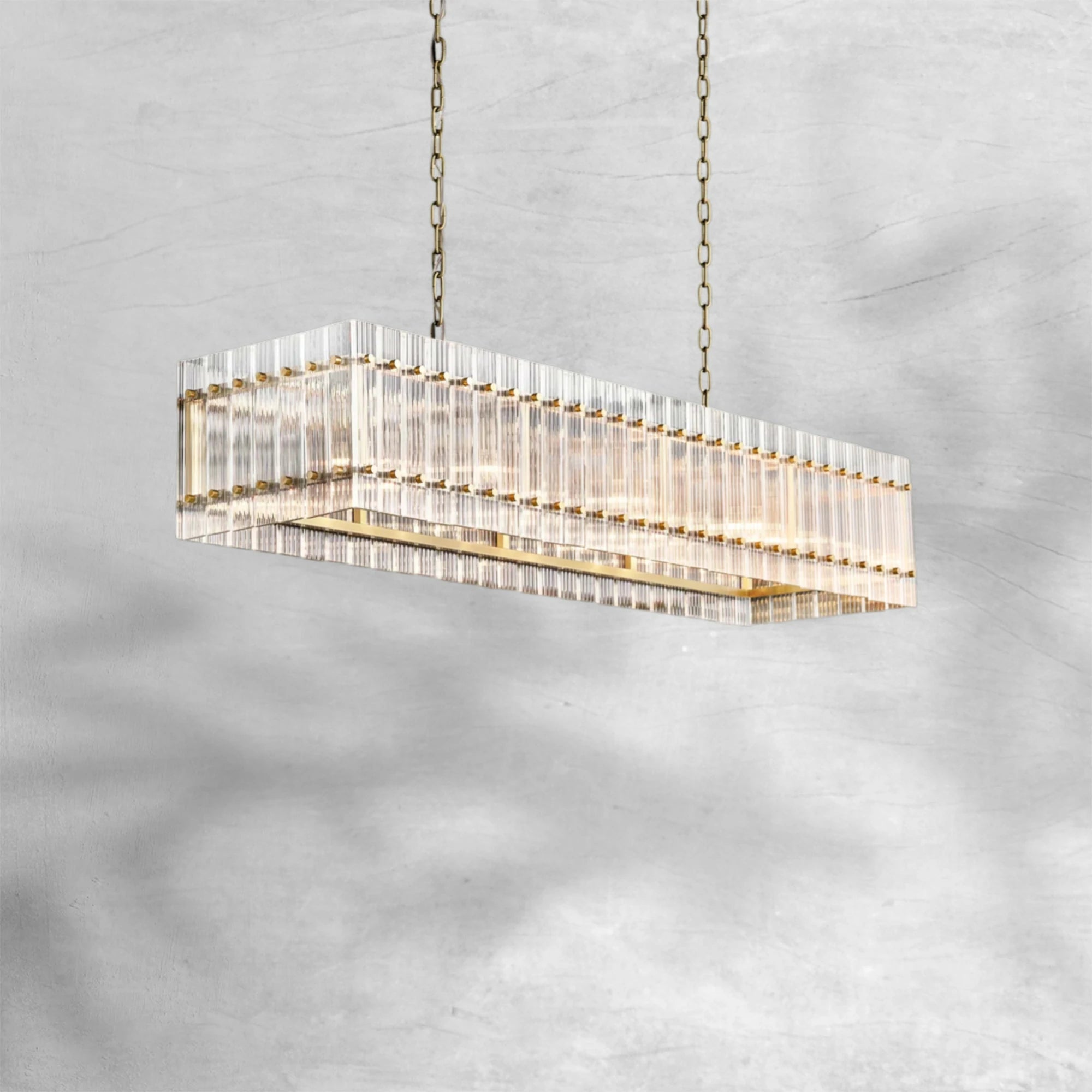 Sun Marcus Glass Rectangle Chandelier 54"