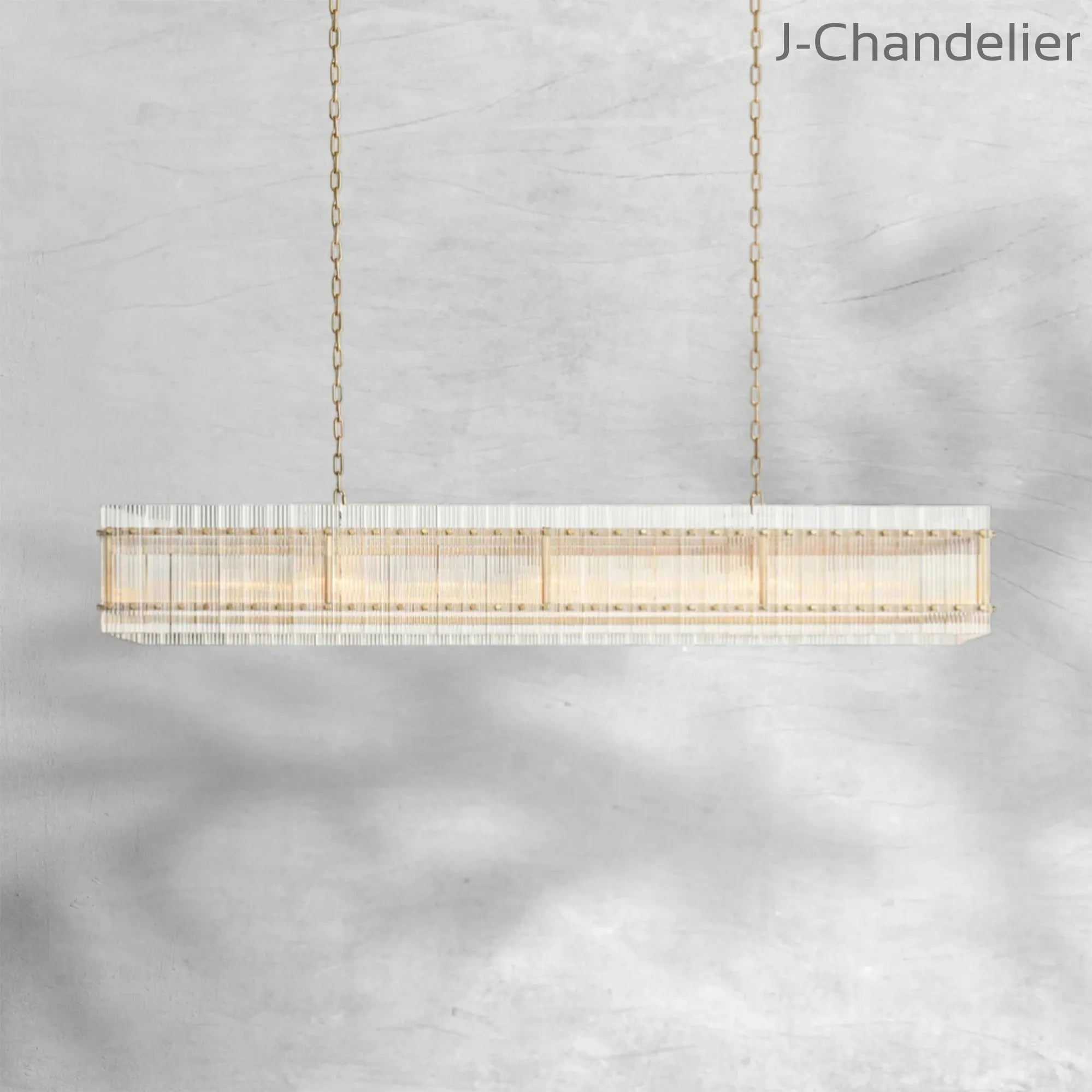 Sun Marcus Glass Rectangle Chandelier 72"