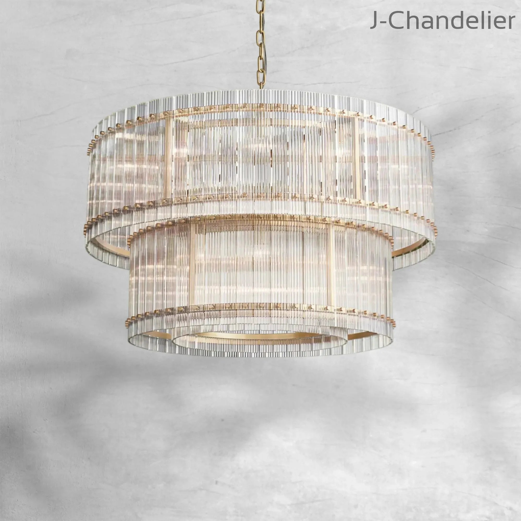 Sun Marcus 2-Tier Glass Round Chandelier 60"