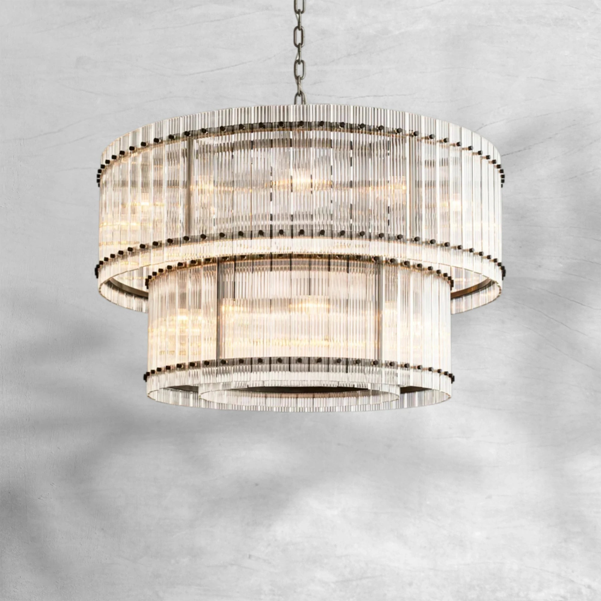 Sun Marcus 2-Tier Glass Round Chandelier 60"