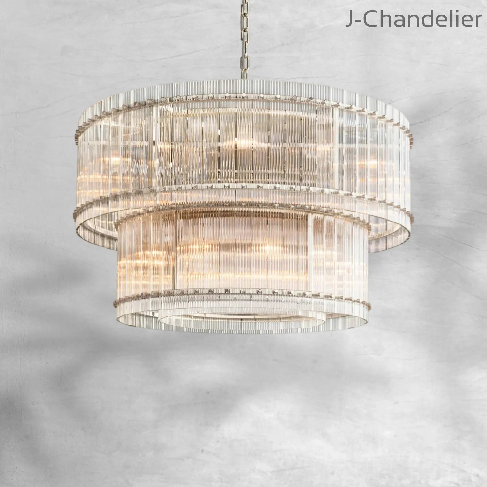 Sun Marcus 2-Tier Glass Round Chandelier 60"
